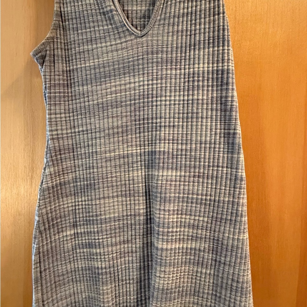 American Eagle Outfitters Blue Ribbed Midi Dress